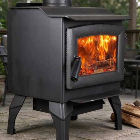 Heavy-Duty Outdoor Wood-Burning Stove with Chimney | Large Viewing Window | Stable Legs | Camping Heater