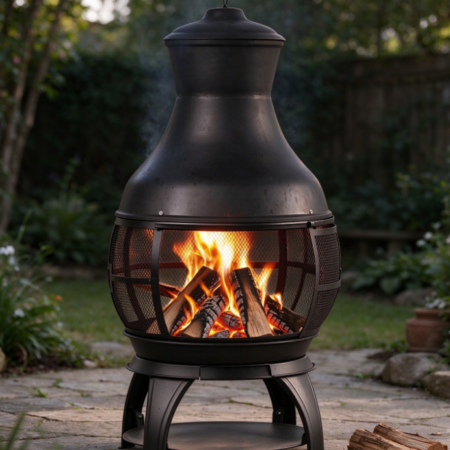 Gourd-Shaped Outdoor Wood-Burning Stove | 360° Fire-Viewing Mesh | Stable Stand | Camping Heater